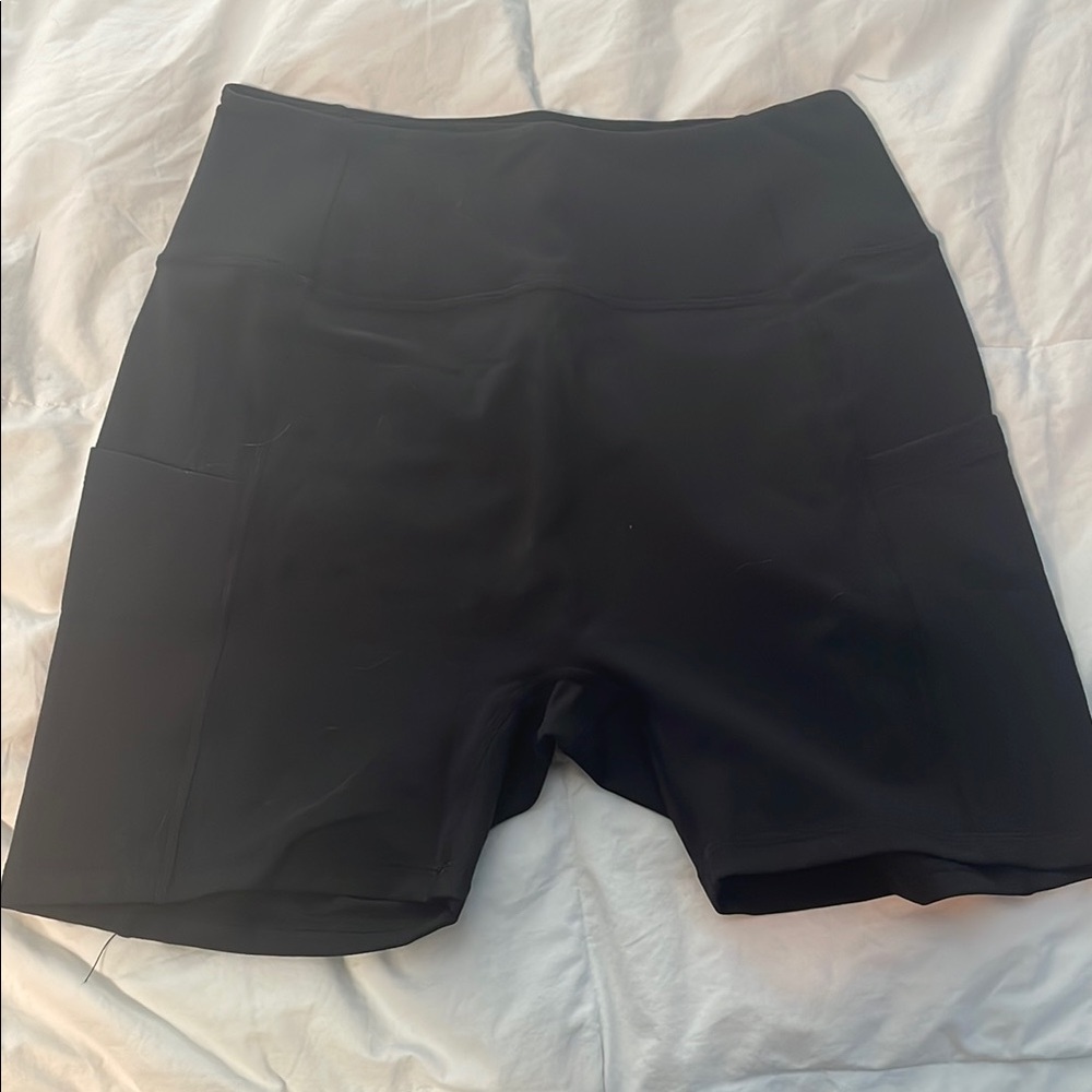 Black Bike Shorts with Elastic Waistband